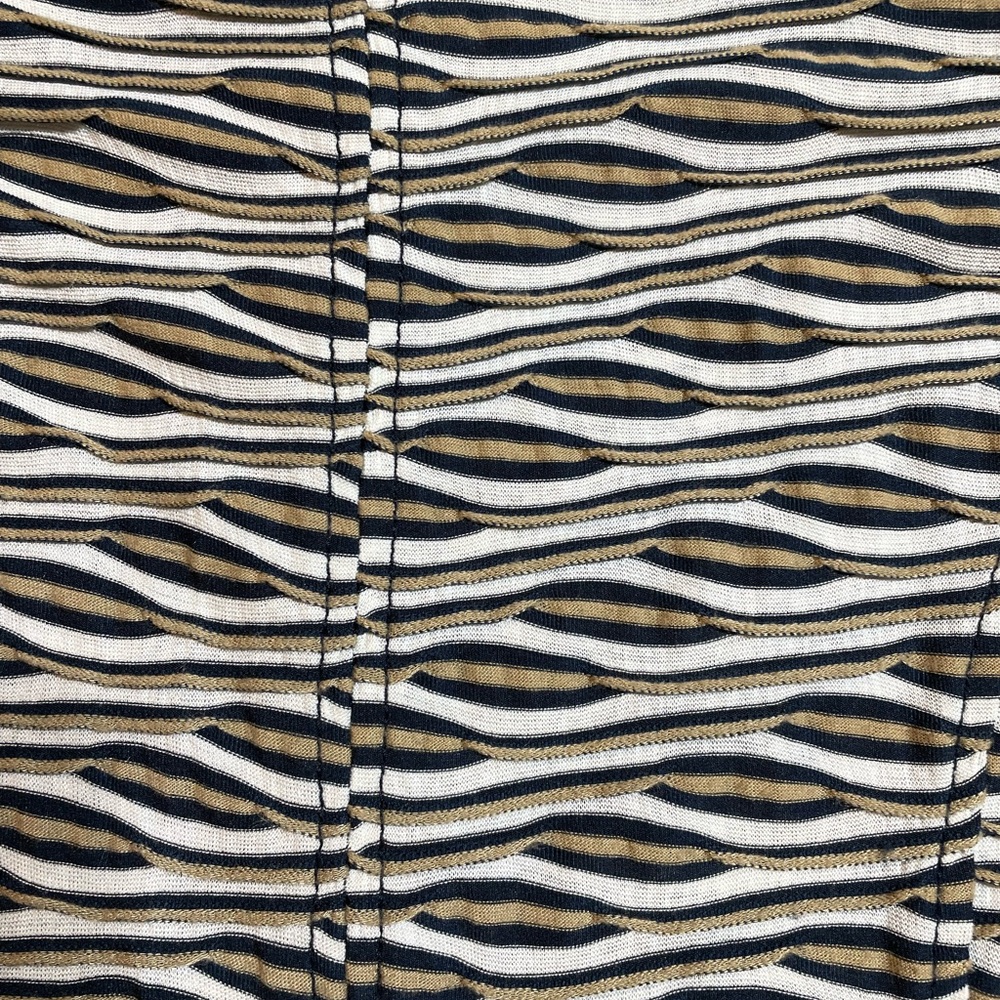 #0142 Sharagana abstract w/ textured pattern short sleeve dropped waist dress -8 - Picture 5 of 10